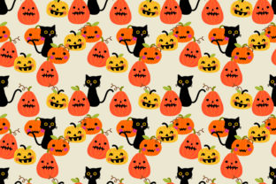 Cute Halloween Pumpkin and Black Cat: A Versatile Seamless Pattern for Creative Projects