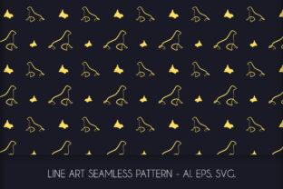 Line Art Walrus Seamless Pattern