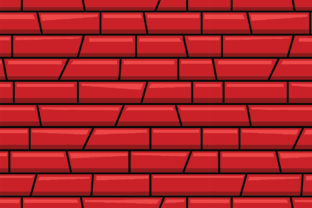 Red Brick Cartoon Seamless Pattern