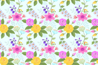 Rose and Flowers Seamless Pattern
