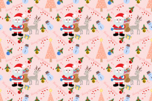 Santa Claus Deer Snowman Ball and Tree