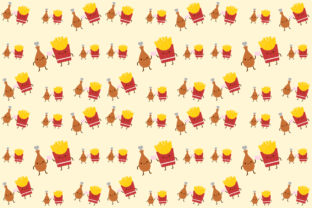 Seamless Pattern Chick and French Fries: A Versatile Design for Creative Applications